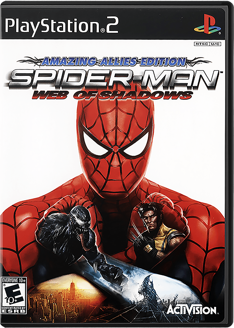 Spiderman Web of Shadows box art for Playstation 2
